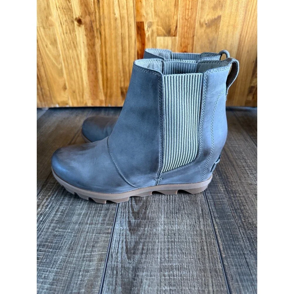 Women's Sorel Rhapsody Wedge Boots Sz. 8 Quarry